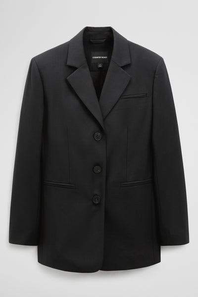 Wool Blend Tailored Blazer