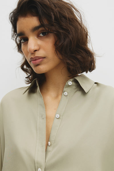 Short Sleeve Washable Silk Shirt