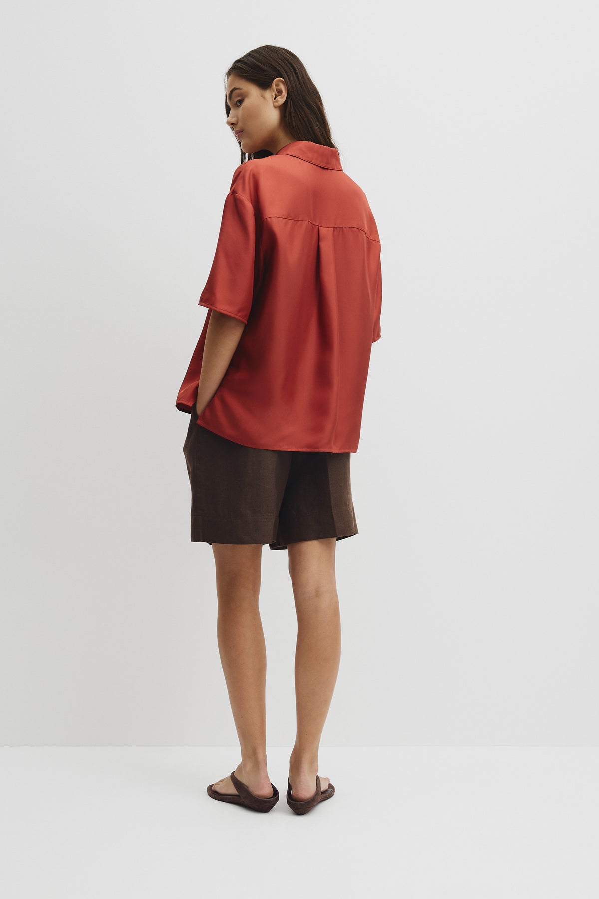 Short Sleeve Washable Silk Shirt