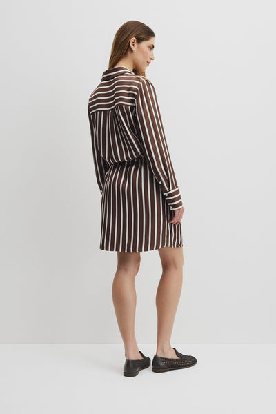 Stripe Gather Mini Dress