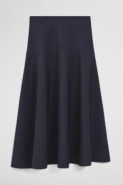 Fluted Knit Midi Skirt