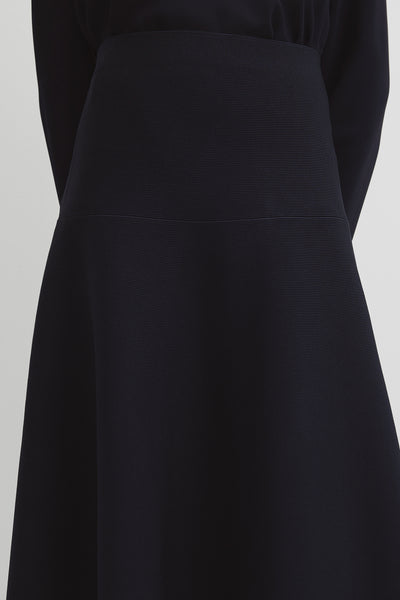 Fluted Knit Midi Skirt