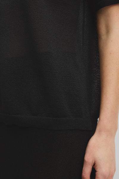 Fine Mesh Knit T-Shirt