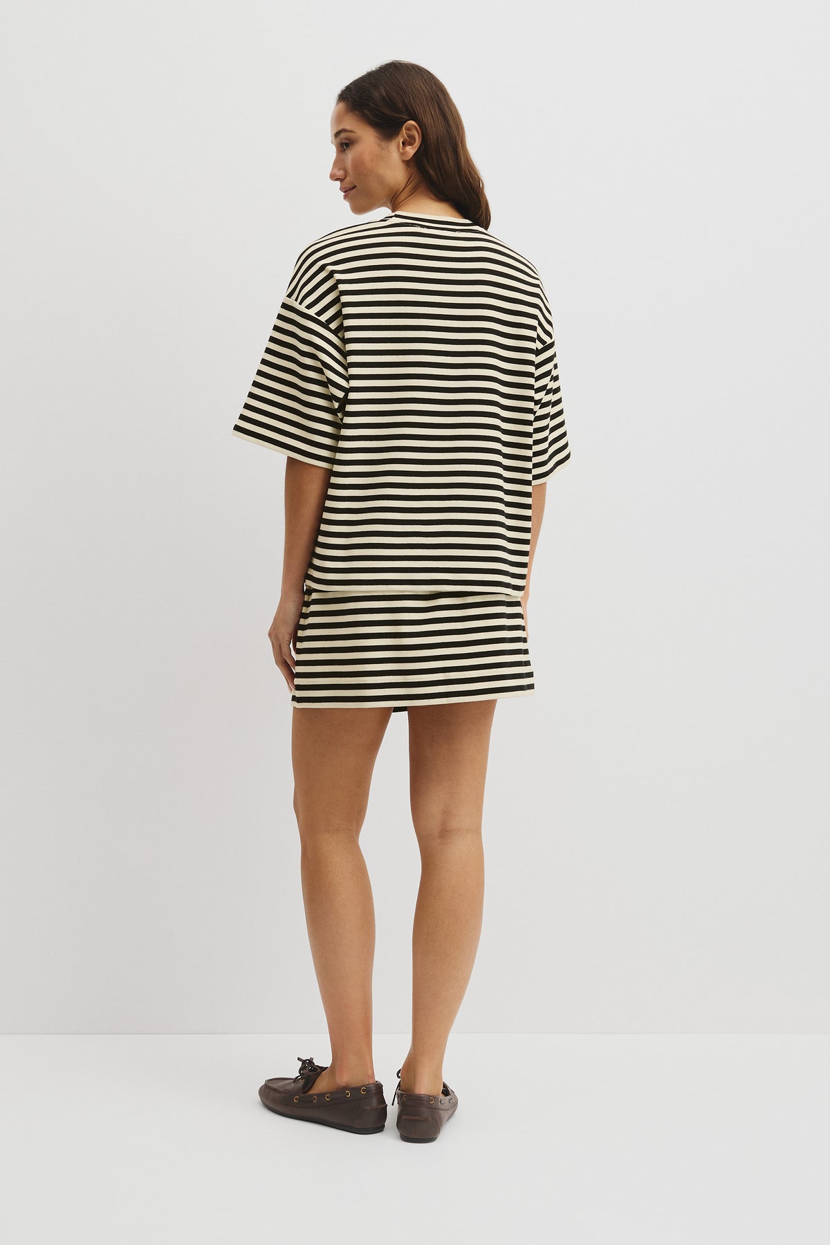 Australian Cotton Blend Stripe Boxy T-Shirt