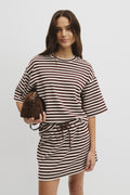 Australian Cotton Blend Stripe Boxy T-Shirt