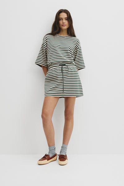 Australian Cotton Blend Stripe Jersey Skirt