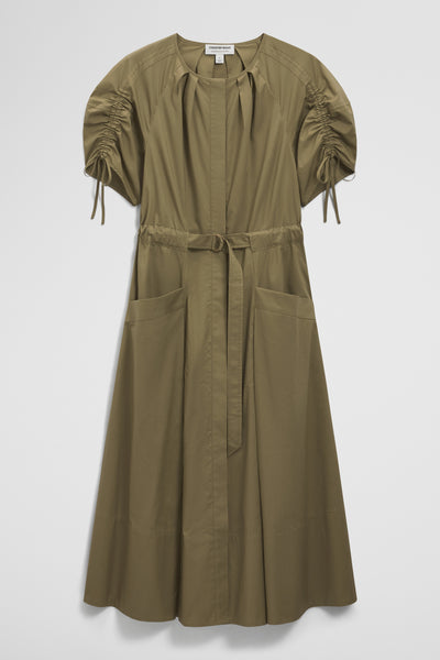 Gathered Sleeve Midi Dress