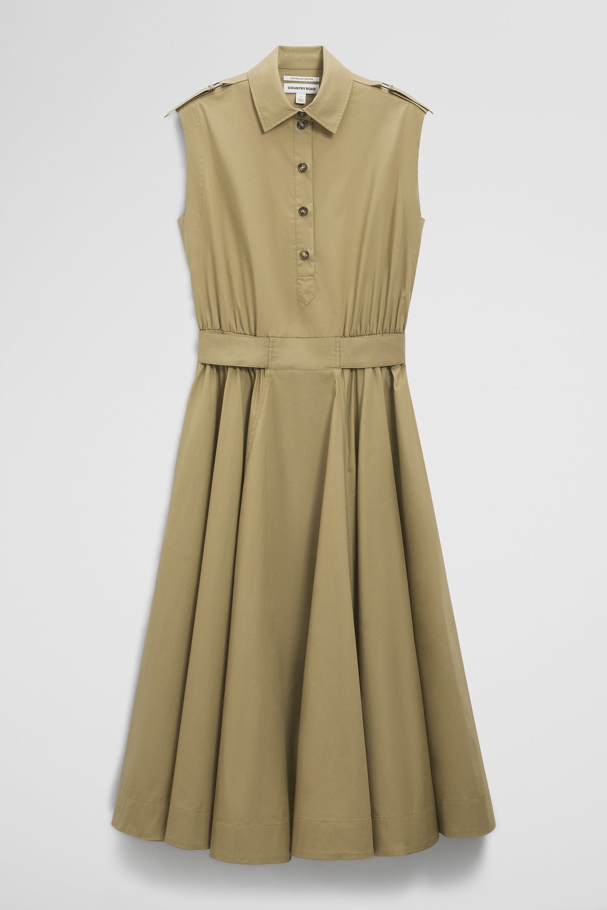 Australian Cotton Fit-And-Flare Midi Dress