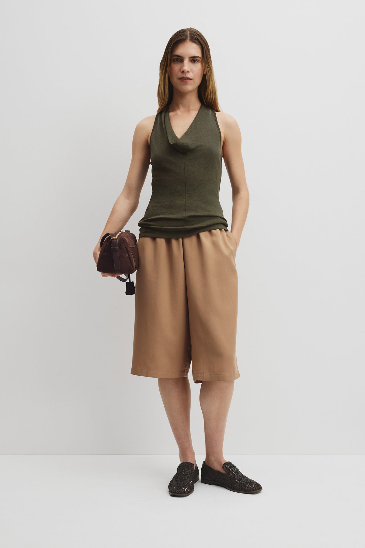 V-Neck Neck Drape Top