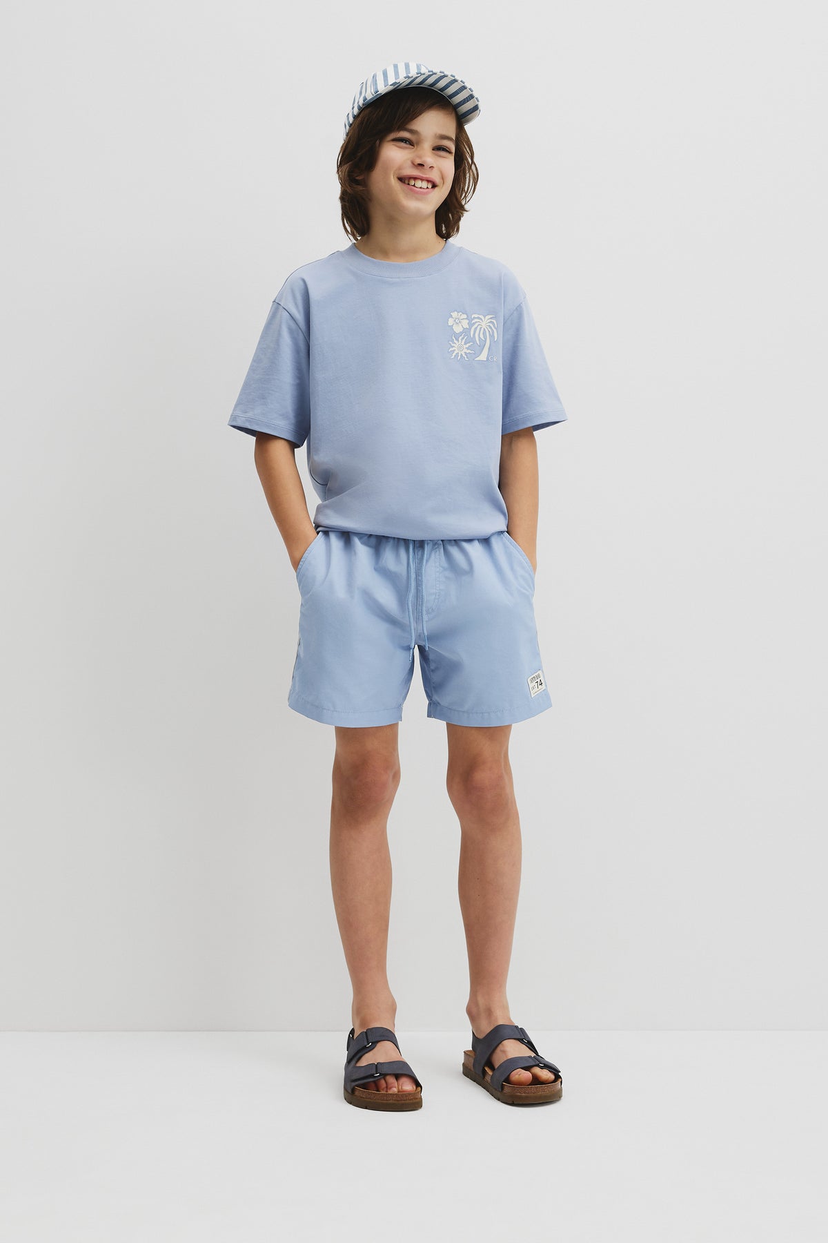 Relaxed Hibiscus Print T-Shirt