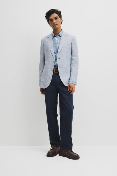 Regular Fit Linen Chambray Jacket