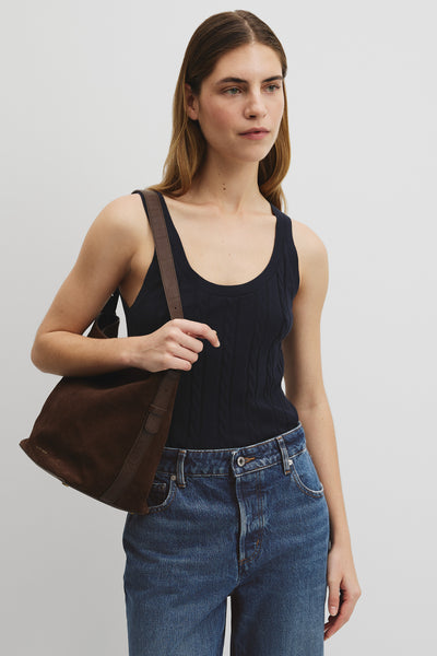 Organically Grown Cotton Blend Cable Knit Tank