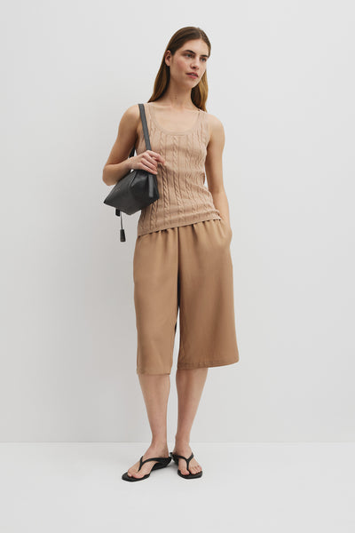 Organically Grown Cotton Blend Cable Knit Tank