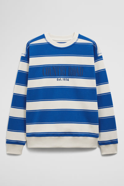 Australian Cotton Stripe Country Road Logo Sweat
