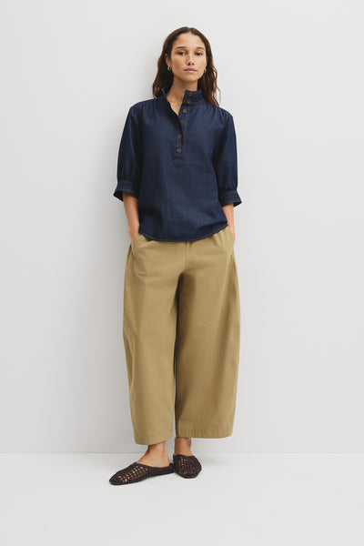 Denim Gather Blouse
