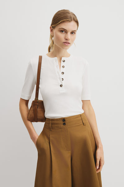 Fine Rib Henley T-Shirt