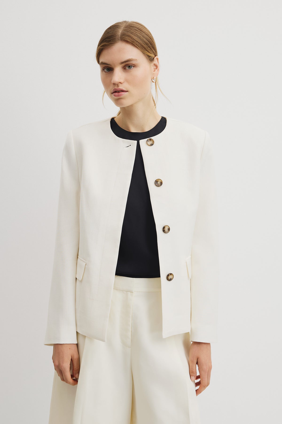 Collarless Jacket