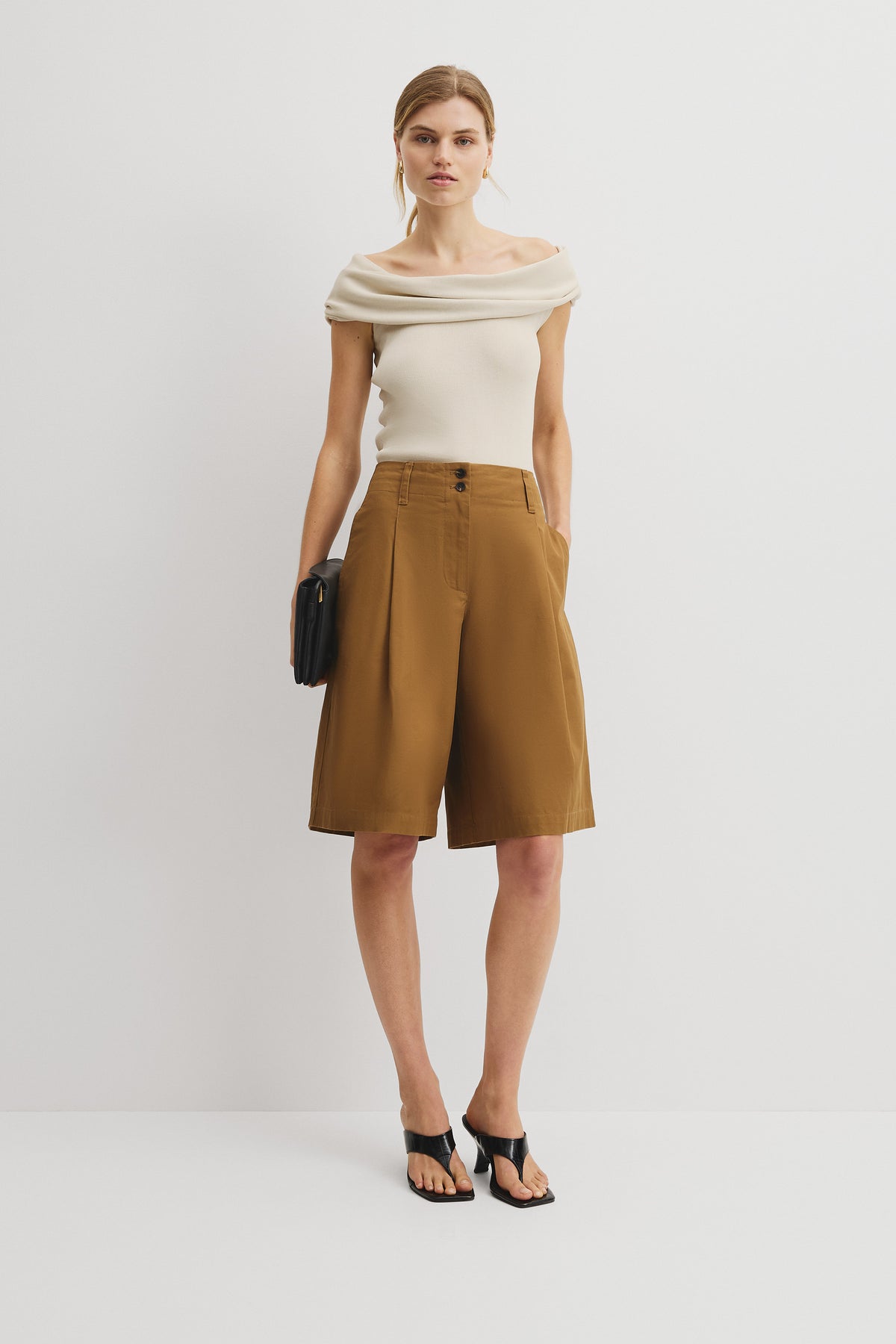 Australian Cotton Fold Over Knit Top
