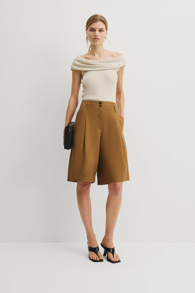 Australian Cotton Fold Over Knit Top