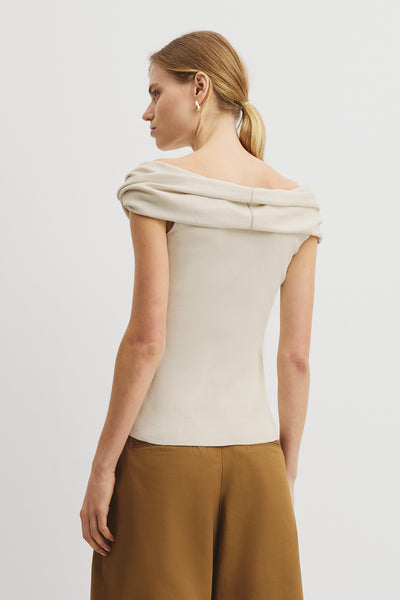 Australian Cotton Fold Over Knit Top