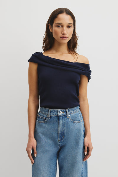 Australian Cotton Fold Over Knit Top