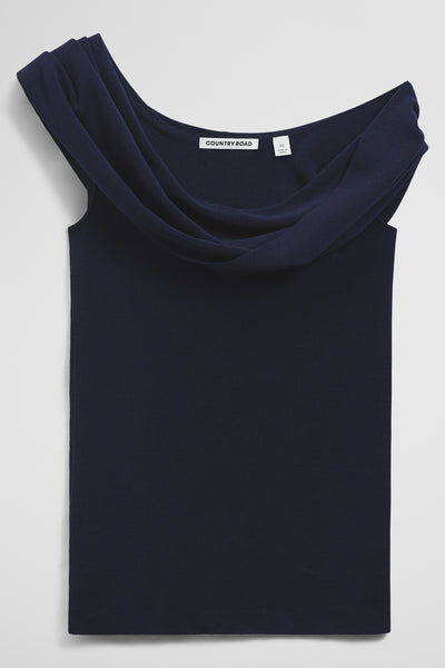 Australian Cotton Fold Over Knit Top