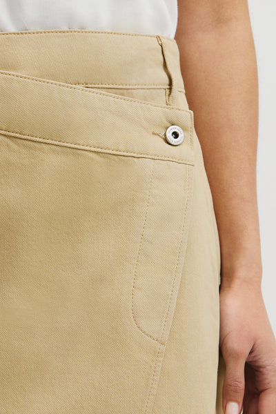 Denim Wrap Midi Skirt