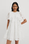 Embroidered Lace Trapeze Dress