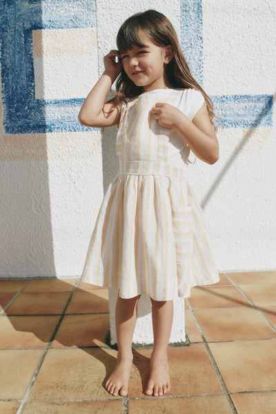 Sleeveless Linen Pinafore Dress