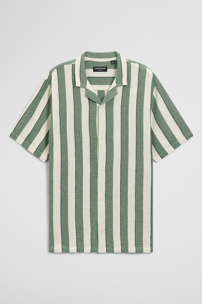 Relaxed Fit Basket Weave Stripe Shirt