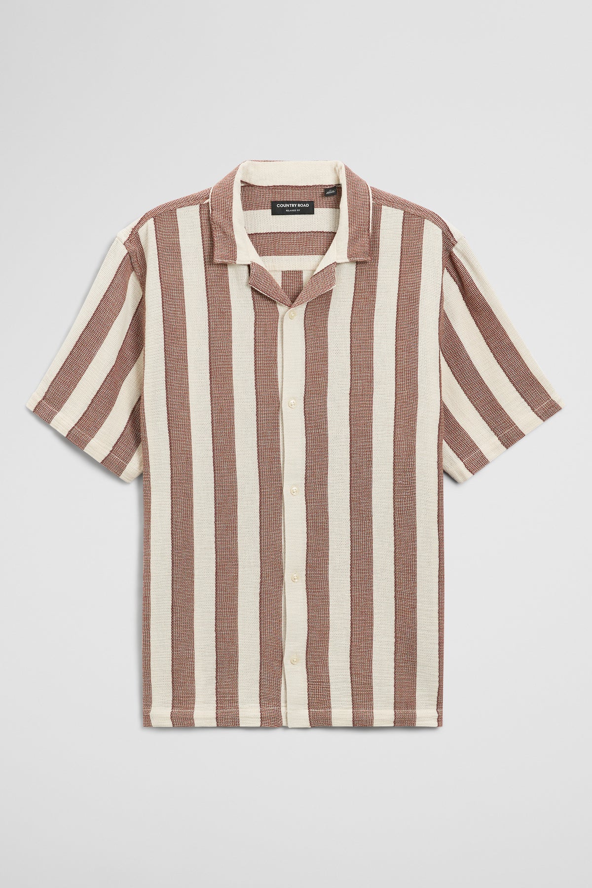 Relaxed Fit Basket Weave Stripe Shirt