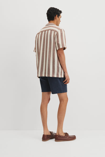 Relaxed Fit Basket Weave Stripe Shirt