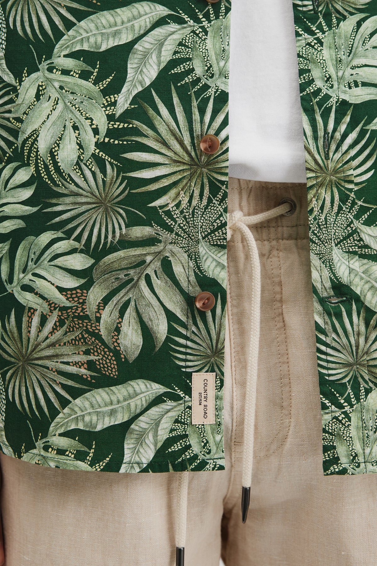 Regular Fit Cotton Rainforest Print Shirt