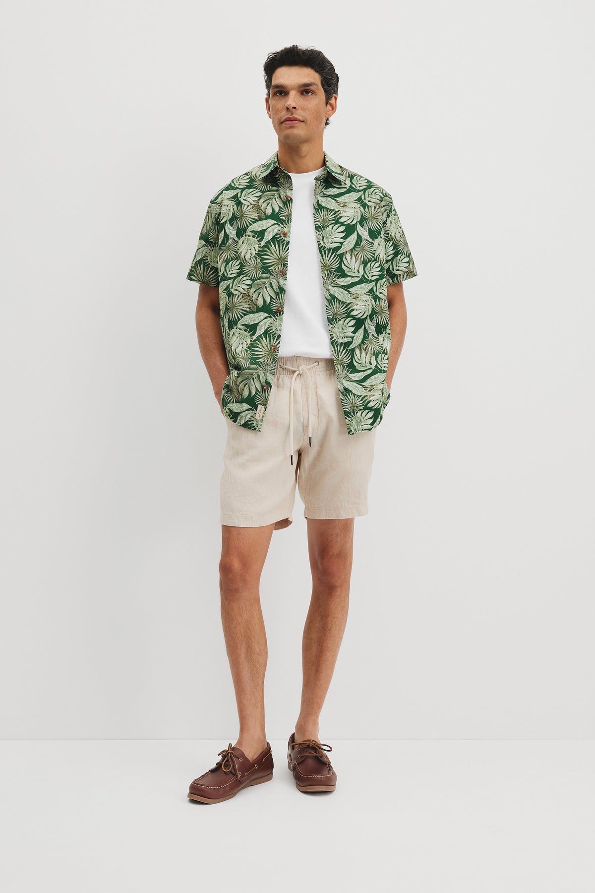 Regular Fit Cotton Rainforest Print Shirt