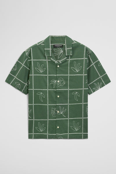 Relaxed Fit Leaf Embroidered Shirt