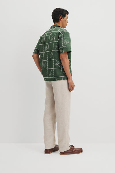 Relaxed Fit Leaf Embroidered Shirt