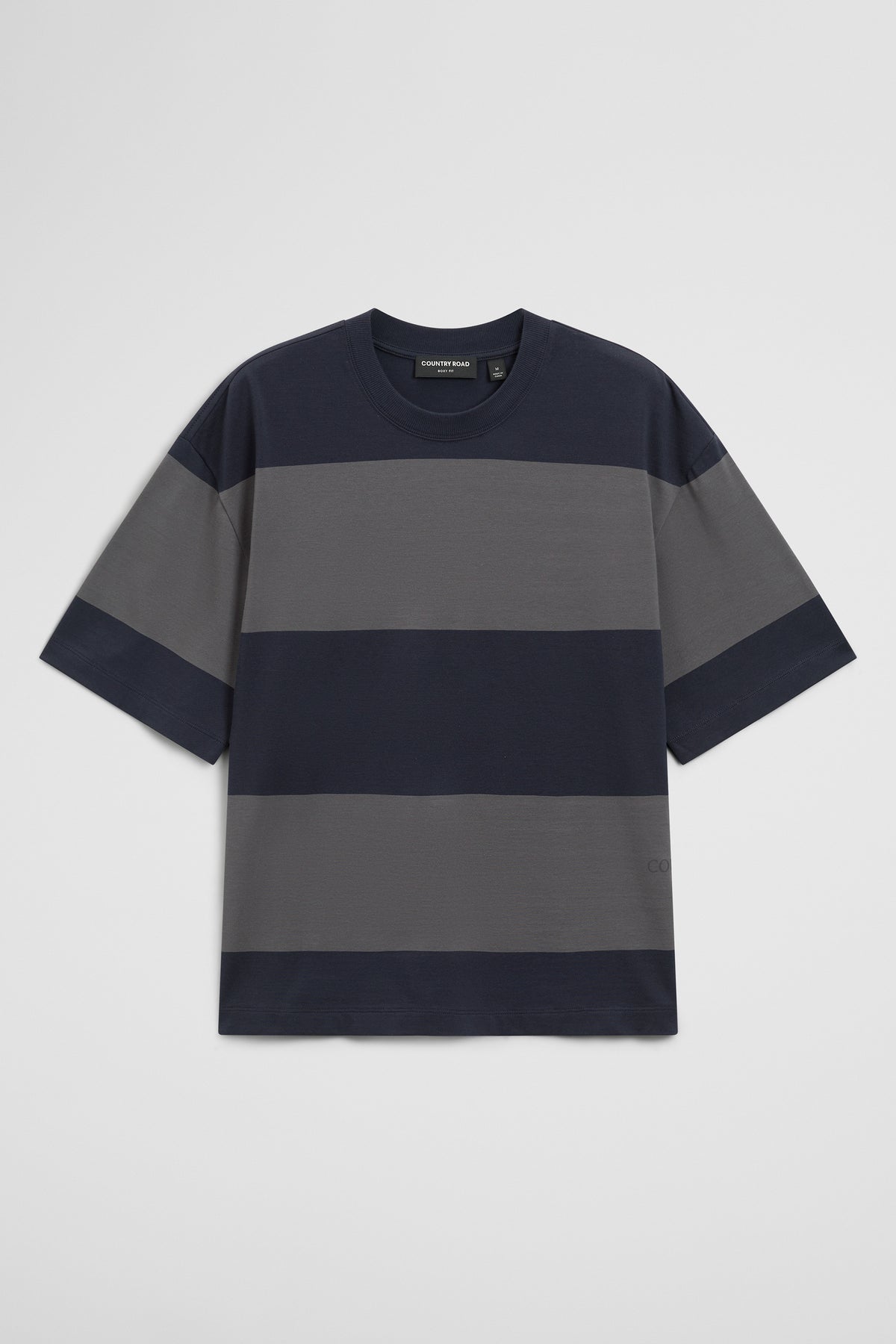 Short Sleeve Boxy Logo Stripe T-Shirt