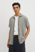 Short Sleeve Jacquard Textured Shirt