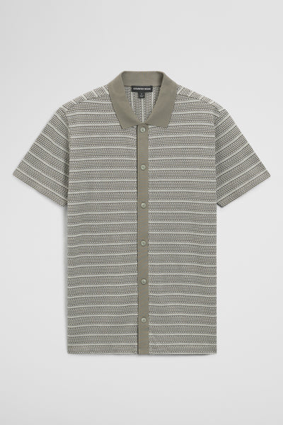Short Sleeve Jacquard Textured Shirt