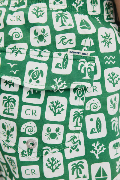 Tropical Print Swim Short