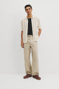 Wide Leg Cotton Linen Blend Pant