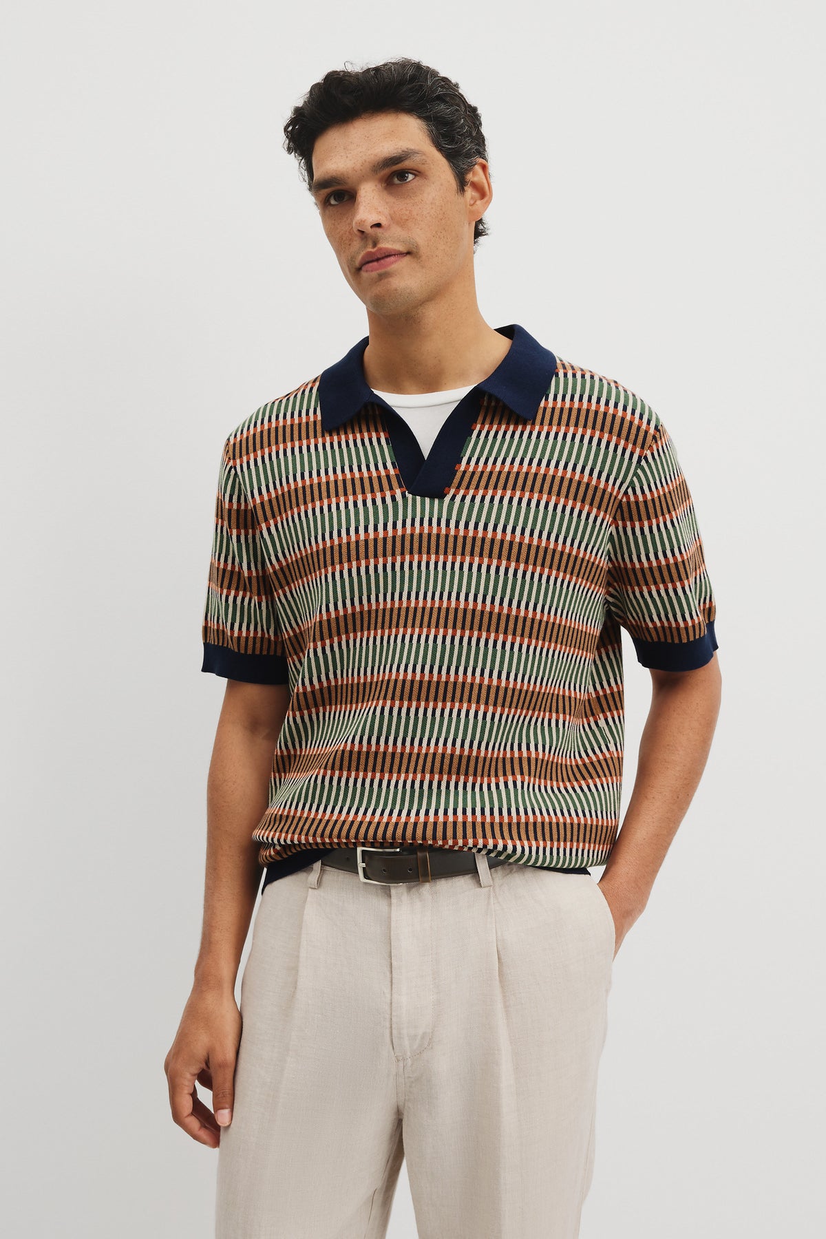Australian Cotton Jacquard Knit Polo