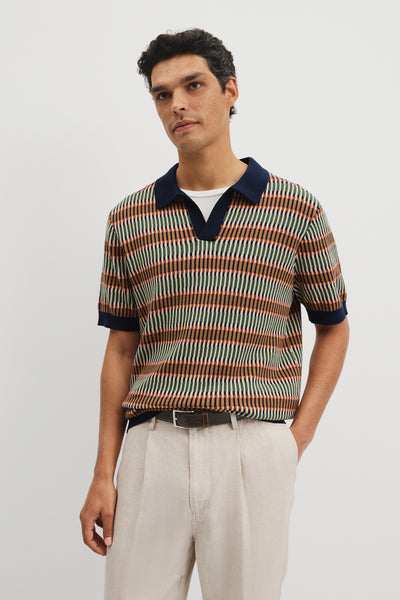 Australian Cotton Jacquard Knit Polo
