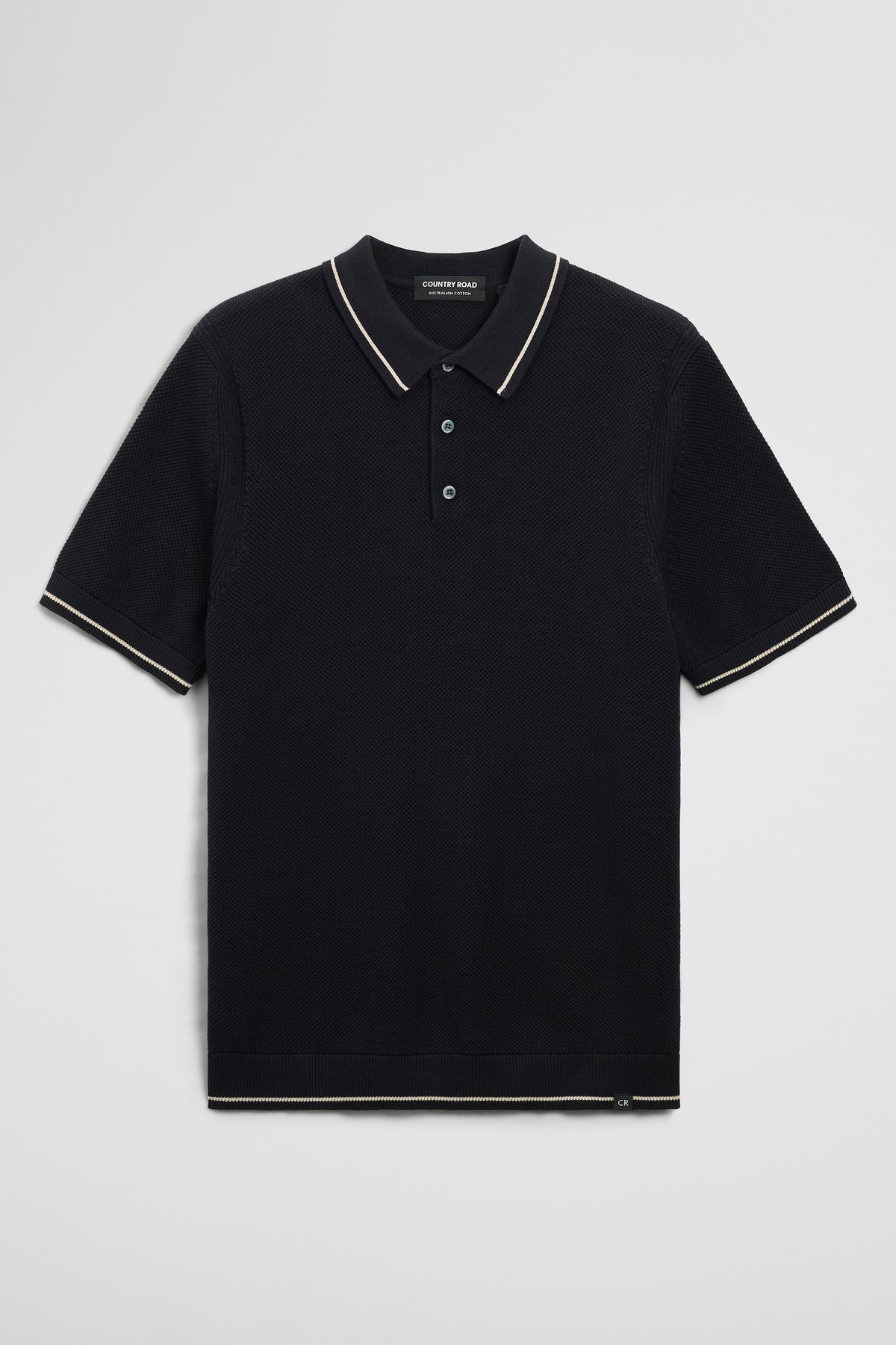Australian Cotton Tipped Textured Knit Polo