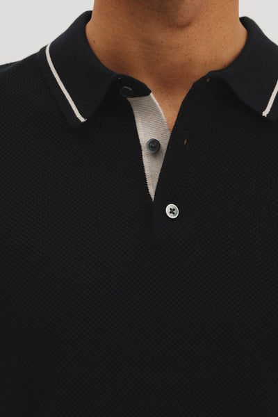 Australian Cotton Tipped Textured Knit Polo