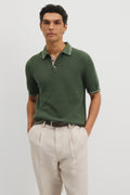 Australian Cotton Tipped Textured Knit Polo