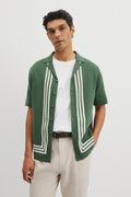 Australian Cotton Textured Panel Knit Shirt