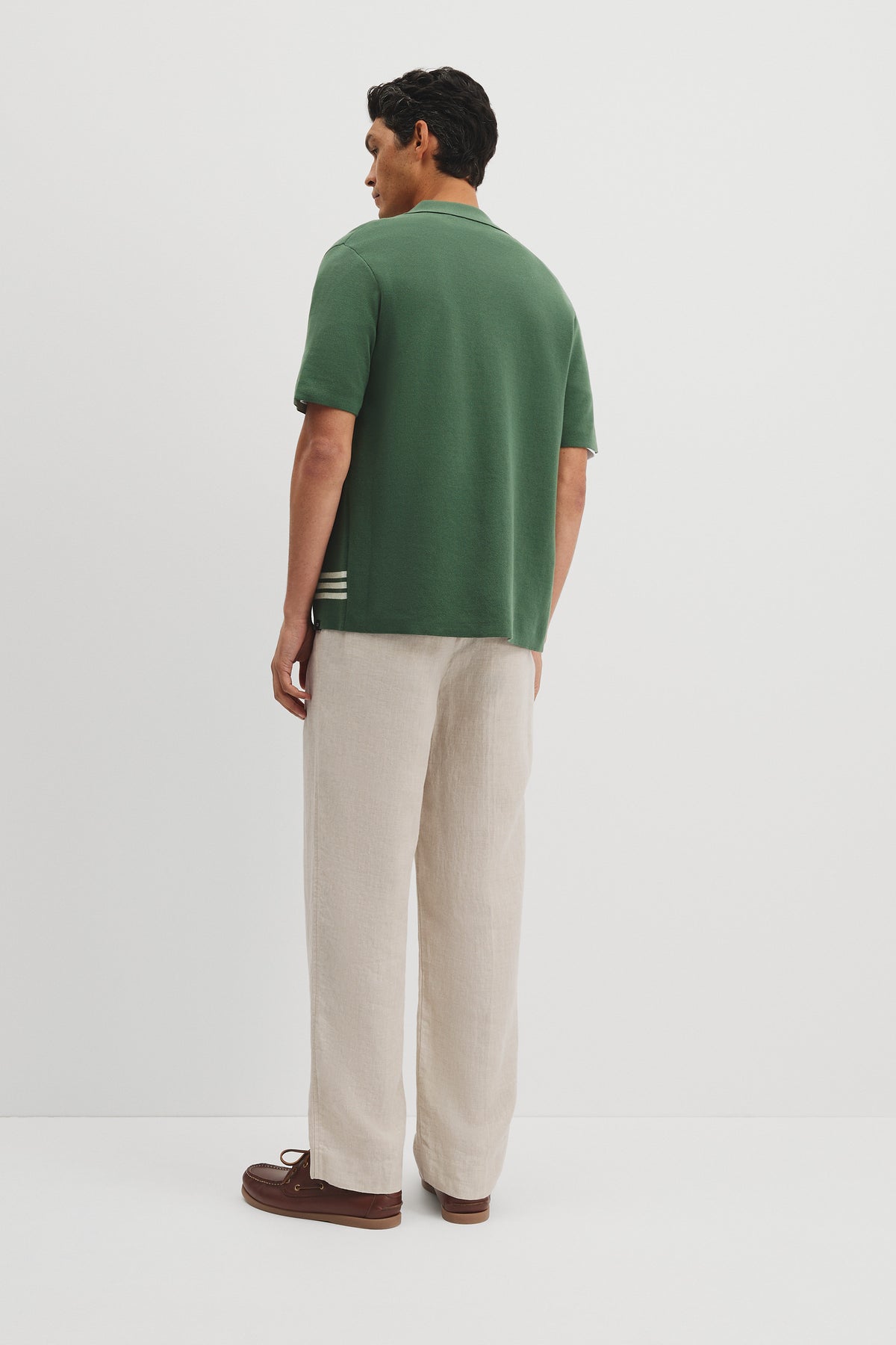 Australian Cotton Textured Panel Knit Shirt