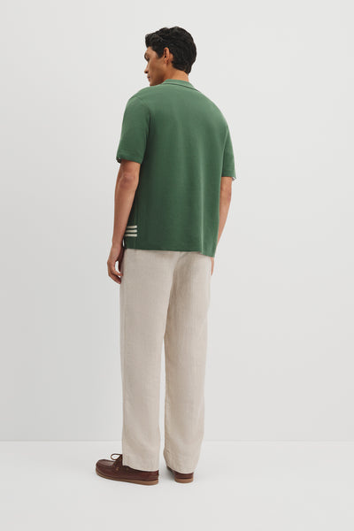 Australian Cotton Textured Panel Knit Shirt