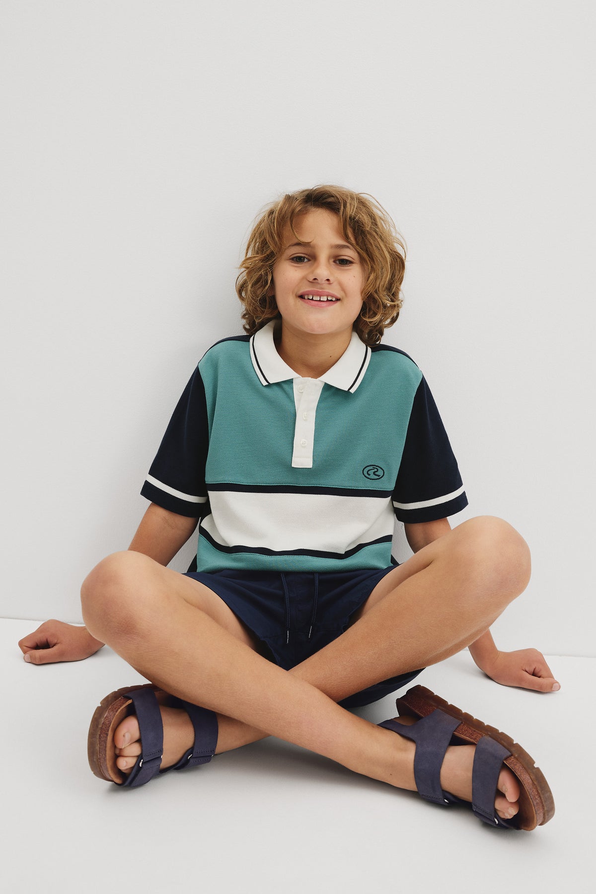Short Sleeve Panel Logo Polo